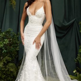 Solene White Lace Bridal Gown - Image 23