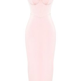 Stefania Soft Peach Corset Maxi Dress - Image 2