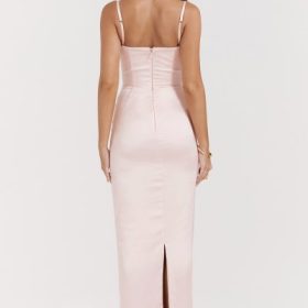 Stefania Soft Peach Corset Maxi Dress - Image 13