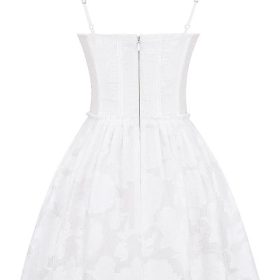 Nerissa White Jacquard Corset Mini Dress - Image 4
