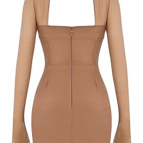 Mayara Mocha Structured Corset Mini Dress - Image 4