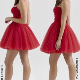 Princess Holly Red Tulle Mini Dress - Image 2