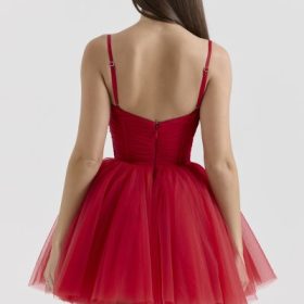 Princess Holly Red Tulle Mini Dress - Image 10