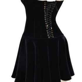 Marilla Black Velvet Strapless Dress - Image 3