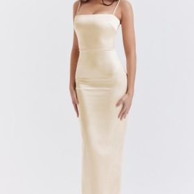 Costanza Vintage Cream Maxi Dress - Image 8