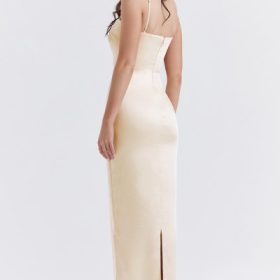 Costanza Vintage Cream Maxi Dress - Image 12