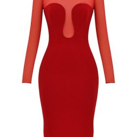 Darcy Scarlet Plunge Midi Dress - Image 2