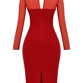 Darcy Scarlet Plunge Midi Dress - Image 4