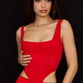 Edetta Scarlet Mesh Corset - Image 7