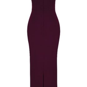 Lucia Grape Strapless Corset Maxi Dress - Image 4