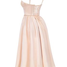 Perfect Peach Satin Corset and Skirt - Image 3