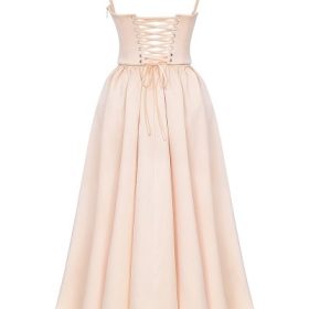 Perfect Peach Satin Corset and Skirt - Image 4