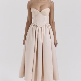 Perfect Peach Satin Corset and Skirt - Image 7
