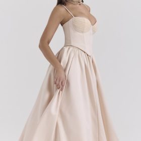 Perfect Peach Satin Corset and Skirt - Image 8
