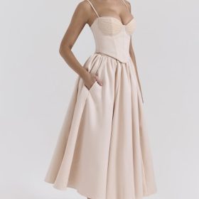 Perfect Peach Satin Corset and Skirt - Image 9