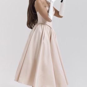 Perfect Peach Satin Corset and Skirt - Image 10