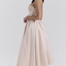 Perfect Peach Satin Corset and Skirt - Image 11