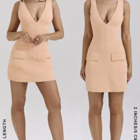 Olympia Sorbet Plunge Mini Dress - Image 11