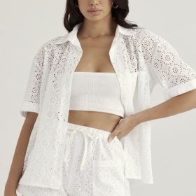 Carrie White Broderie Anglaise Shirt - Image 5