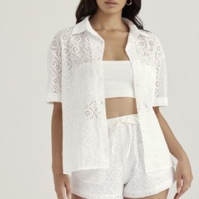 Carrie White Broderie Anglaise Shirt - Image 11