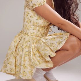 Imani Buttercup Vintage Floral Print Pleated Cotton Mini Dress - Image 15