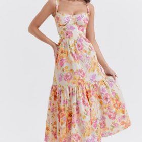 Elia Ivory Floral Midi Sundress - Image 8