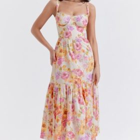 Elia Ivory Floral Midi Sundress - Image 9