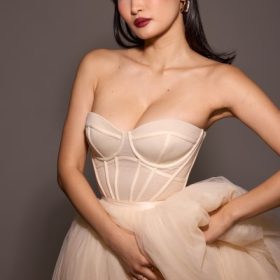 Darling Vintage Cream Tulle Midi Dress - Image 2