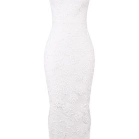 Eva White Floral Lace Maxi Dress - Image 2
