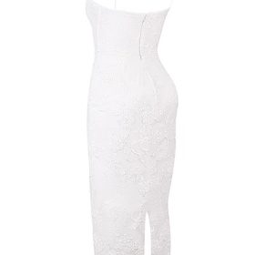 Eva White Floral Lace Maxi Dress - Image 3