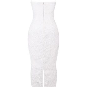 Eva White Floral Lace Maxi Dress - Image 4
