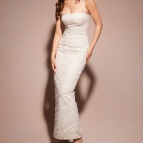 Eva White Floral Lace Maxi Dress - Image 6
