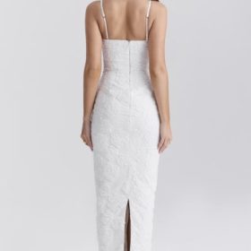 Eva White Floral Lace Maxi Dress - Image 11