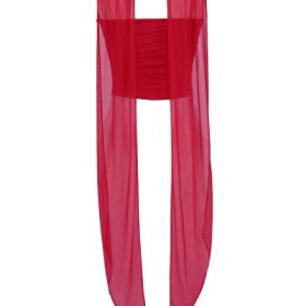 Hallie Holly Red Strapless Corset Top with Detachable Neck Scarf - Image 4