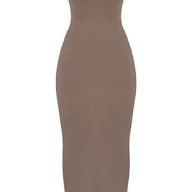 Lucia Taupe Strapless Corset Maxi Dress - Image 2