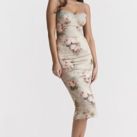 Venus Vintage Floral Midi Dress - Image 8