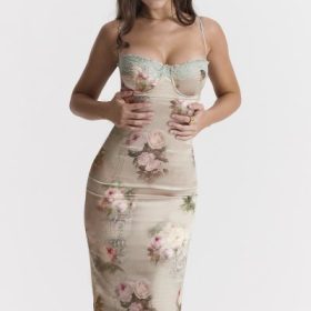 Venus Vintage Floral Midi Dress - Image 9