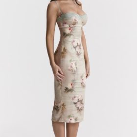 Venus Vintage Floral Midi Dress - Image 12