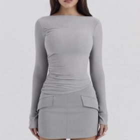 Cici French Grey A-Line Mini Skirt - Image 5