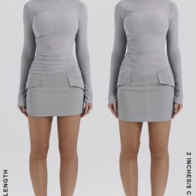 Cici French Grey A-Line Mini Skirt - Image 10