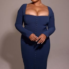Corinthia Midnight BodyCon Maxi Dress - Image 4