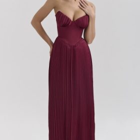 Marcella Berry Pleated Georgette Maxi Dress - Image 7