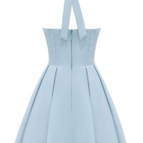 Harriet Bluebell Cotton Halter Mini Dress - Image 4