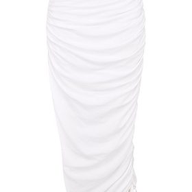 Loie White Gathered Maxi Skirt - Image 2