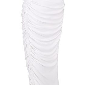 Loie White Gathered Maxi Skirt - Image 3