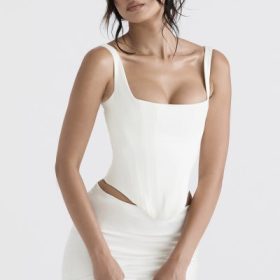 Rafa Ivory Satin Longline Corset - Image 8
