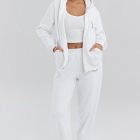 Mirage White Zip Through Hoodie - Image 8