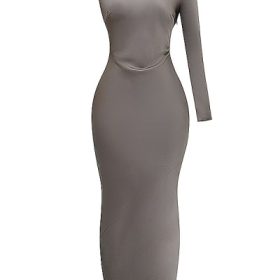 Catiana Smoke One Sleeve Maxi Dress - Image 2