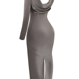 Catiana Smoke One Sleeve Maxi Dress - Image 3