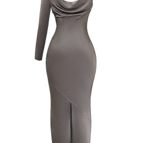 Catiana Smoke One Sleeve Maxi Dress - Image 4